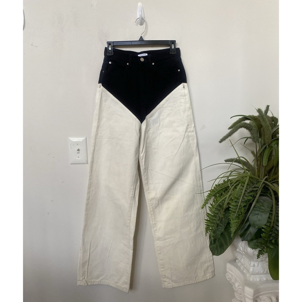 WeWoreWhat Women's Black Ivory 100% Cotton Jeans Pant Size 26/US S EUC, $158